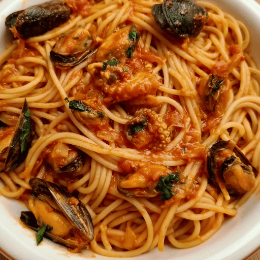 Spaghetti aux moules sauce tomate